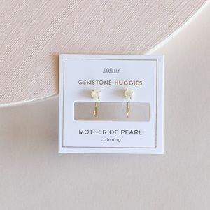 🆕 JaxKelly Mother of Pearl “Calming” Huggies earrings